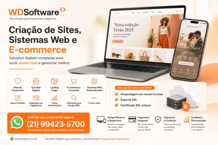 Criação de Sites | Convites digitais | Ecommerce | Sistemas Web