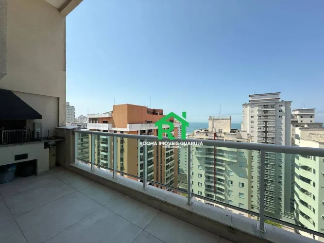 Duplex beira mar à venda com 3 suítes, varanda gourmet e lazer Pitangueiras, Guarujá