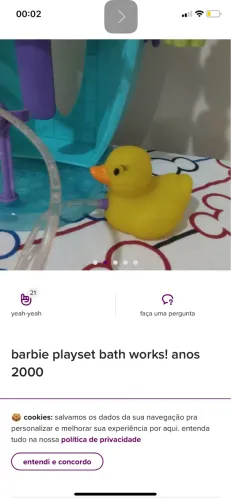 Acessórios da Barbie, patinho e chuveiro
