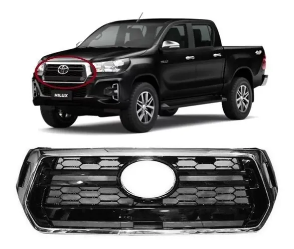 Grade Radiador Com Moldura Cromado Toyota Hilux 2019 2020