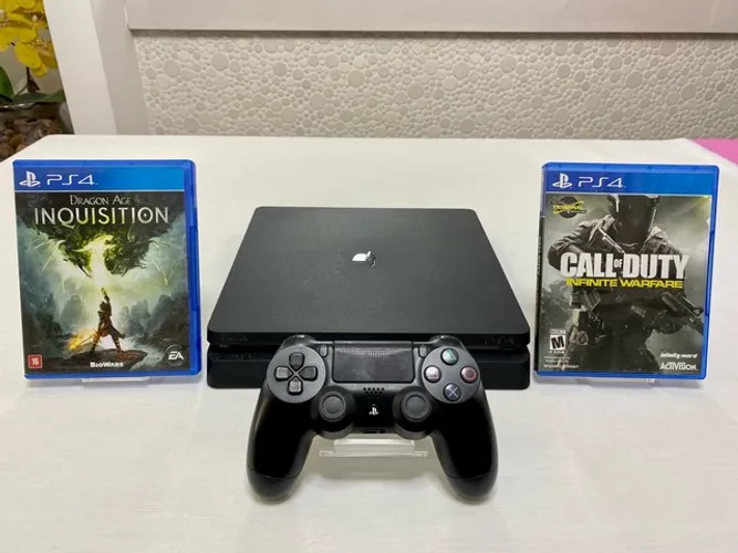 Ps4 Slim 1TB Seminovo + 2 Jogos Físicos Garantia - Ffstoregames 