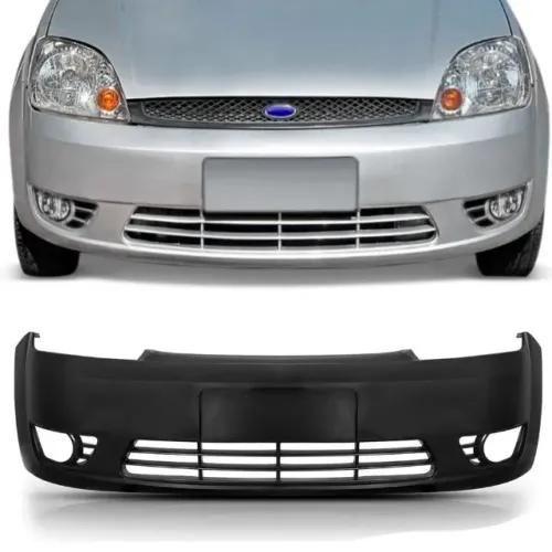 Parachoque Ford Fiesta Amazon 2002 à 2007 - Dianteiro Preto Liso - Loma 