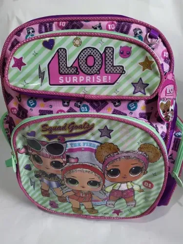 R$79,99 kit mochila infantil mochila escolar lol reforçada novo linda 40x36x15cm