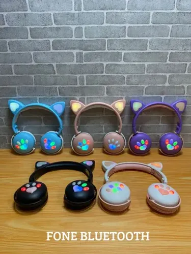Fone de ouvido bluetooth orelha gatinho 