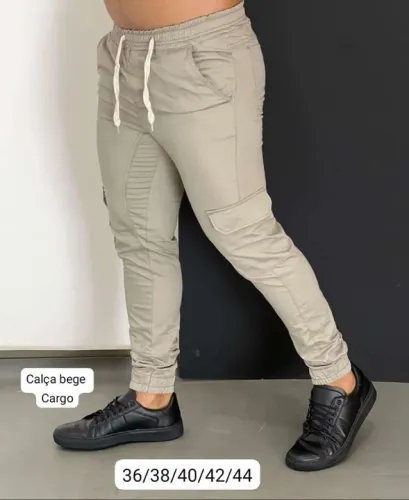 Calça Cargo Bege Masculina calça q vai cair muito bem em vc com certeza 