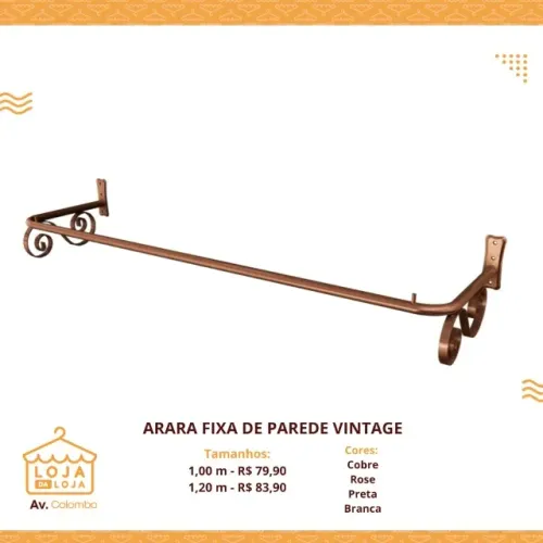 ARARA FIXA DE PAREDE VINTAGE 
