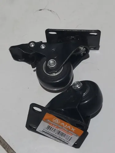 Rodízios para móveis giratórios PVC preto 1.5/8