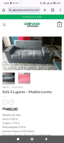 Sofá 3 Lugares - Modelo Loreto