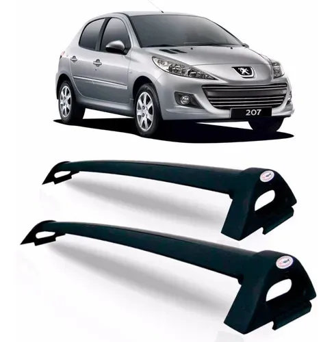 Rack Teto Peugeot 207 Hatch 4 Porta Aluminio Preto