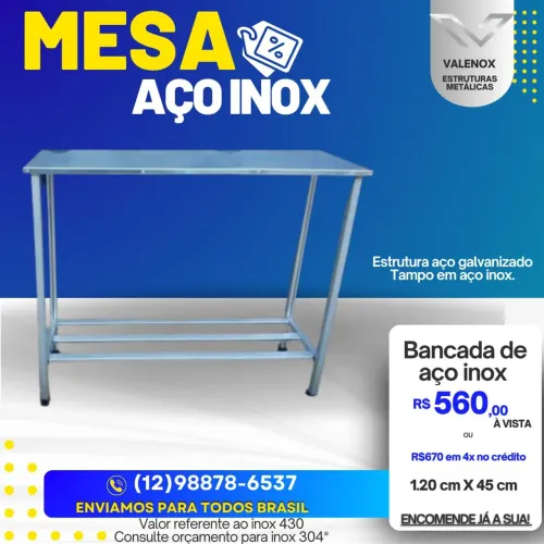 Mesas inox novas