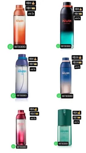 Perfumes Kaiak feminino,várias fragrâncias