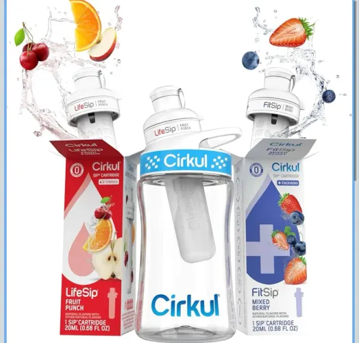 Garrafa Cirkul com refil saborizado