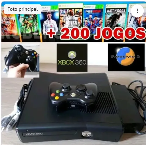 Xbox 360 com +200 jogos