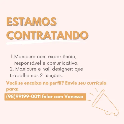 Vaga de emprego para manicure 