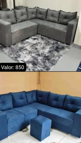 Sofá de Canto com Puff - Conforto e Estilo para sua Sala!