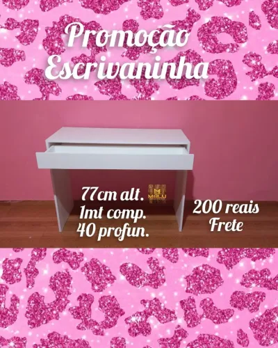 Escrivaninha branca 77cm alt. 1mt comp. 40 profun.