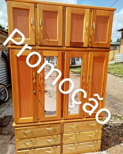 Guarda roupa casal madeira maciça - novo