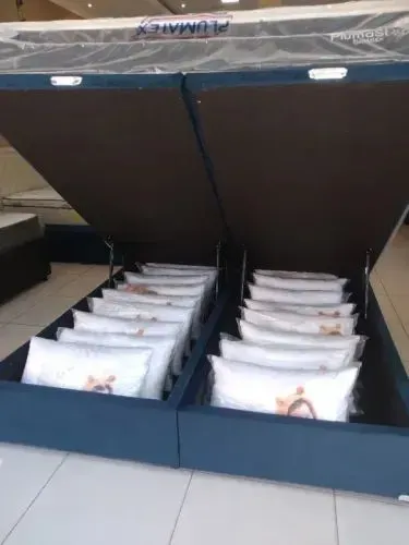 Super base cama baú casal KING SIZE BIPARTIDO TM 193x203 cores disponíveis Frete Grátis 