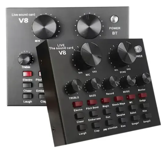 Mesa De Som V8 Áudio Usb Smart Conjunto Interface Externa 5v