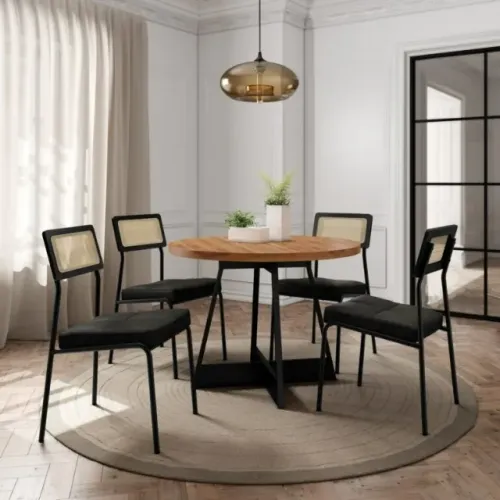 Novidade em estoque! Mesa Átria 1594 Redonda 100 com 4 Cadeiras Lux 1741