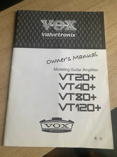 Manual Vox Amplificador Valvetronix VT