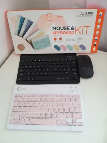 Conjunto De Mouse De Teclado Bluetooth Sem Fio Para Android/ios/iPad/Mac/tablet Branco