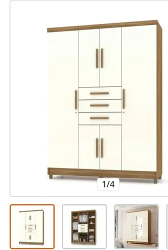 Guarda roupa casal Imbuiá/champanhe