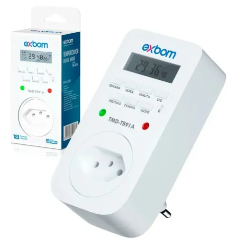 Temporizador Timer Digital Lcd Programável Tomada Bivolt