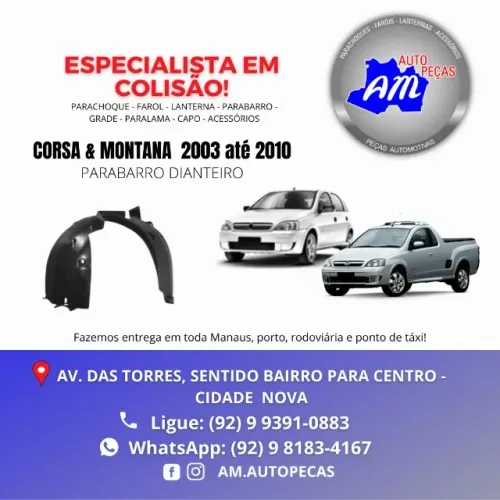Parabarro Dianteiro Corsa e Montana Ano 2003 ate 2010