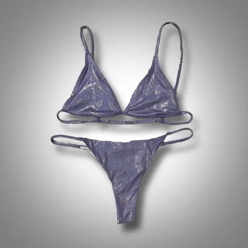 Conjunto Biquíni Brilhoso Roxo / Lilás (M)