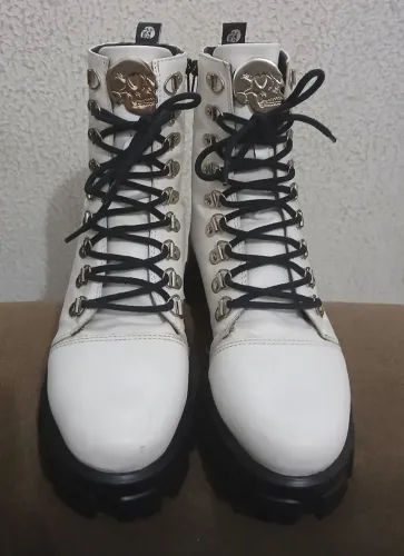 Bota coturno Rage 2.0 Use Pride branca Tam36 (calça 36/37)<br>