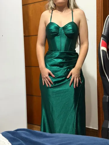 Vestido Formatura/Casamento/Social Verde Esmeralda