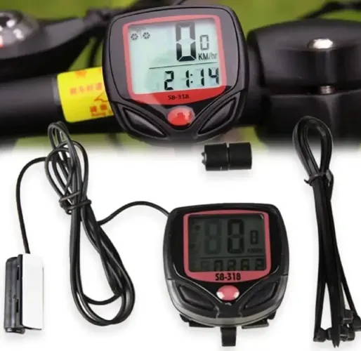 Velocímetro COM FIO para Bicicleta, 15 Funções, Visor LCD, Resistente à Água