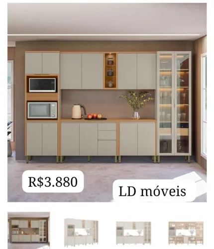 Armário de Cozinha com Cristaleira 