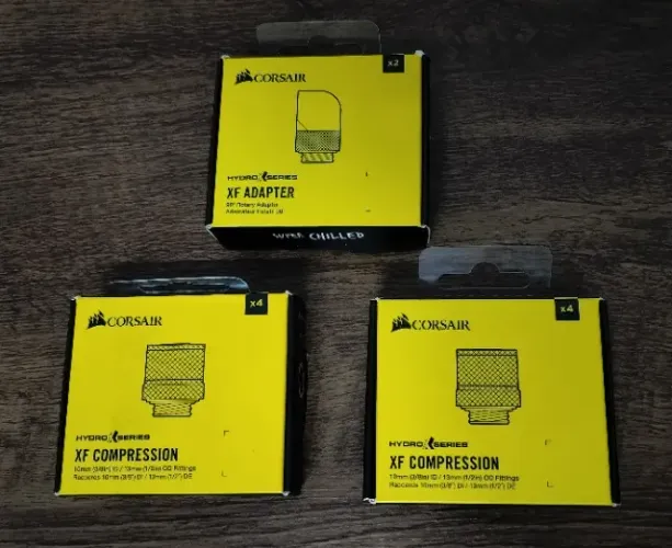 Kit 10 Fittings Corsair Xf Id/od 10/13mm + Adaptador 90* giratorio