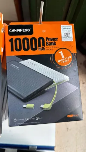 Carregador portatil Power Bank 10000mAh com Cabo Integrado - Novo!