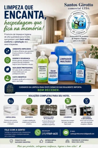 Fornecedor de produtos de limpeza e higiene para hotel 