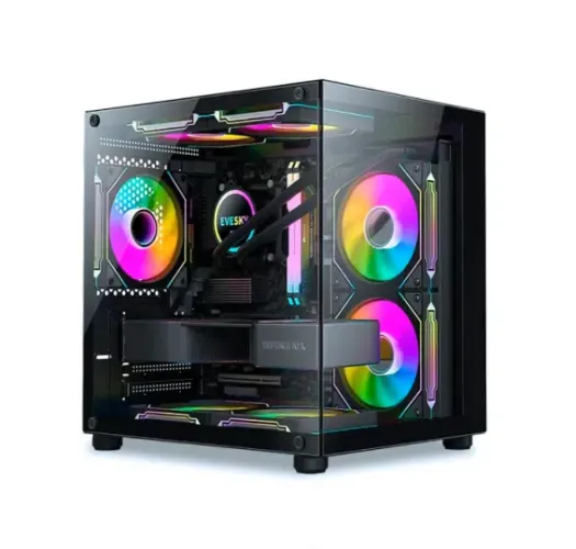 Gabinete Gamer Aquário Com 3 Fans Rgb Bg-064 Pure Pro Preto