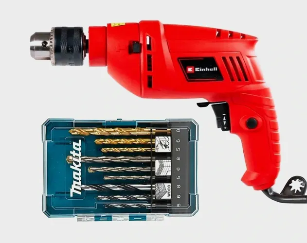 Furadeira Elétrica 600 W - com Jogo Brocas Makita - kit Ferramentas