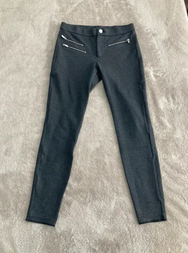 calca zara nova tipo legging montaria tecido grosso em algodao com elastano
