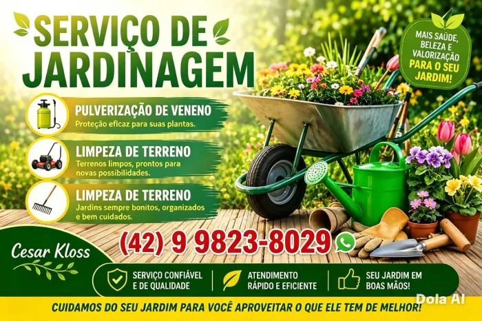 Faço serviço de jardinagem moro em ponta grossa