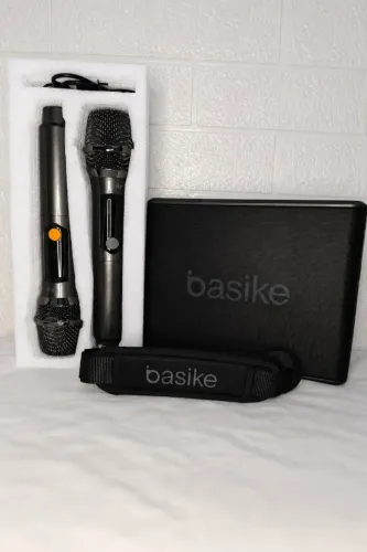 Caixa de som com 2 microfone potente - Basike 120W