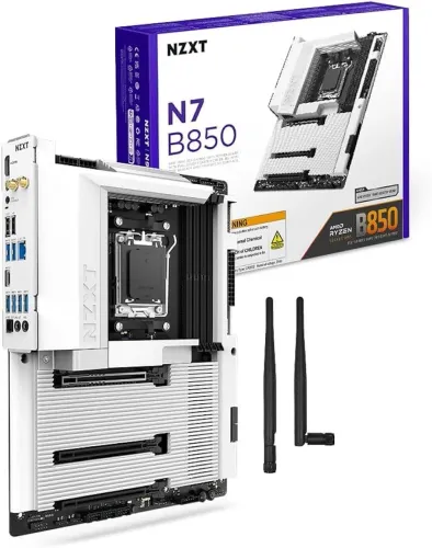 B850 NZXT WHITE completa com caixa e antena
