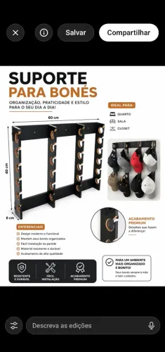 Suporte para boné