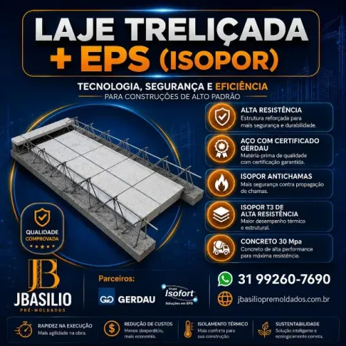 LAJE TRELIÇADA (ISOPOR) - JBASILIO
