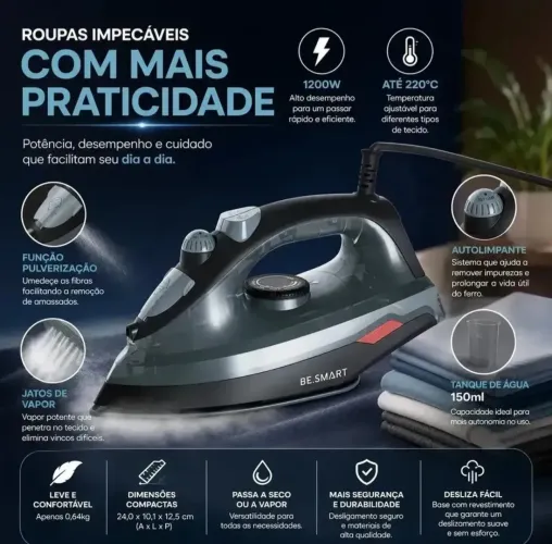 Ferro de passar 1200w
