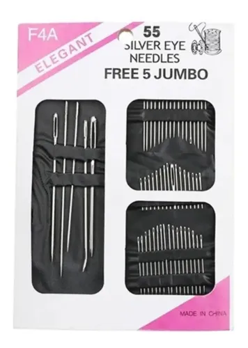 Kit 55 Agulhas De Costurar Mão Profissional Reparo Remendar