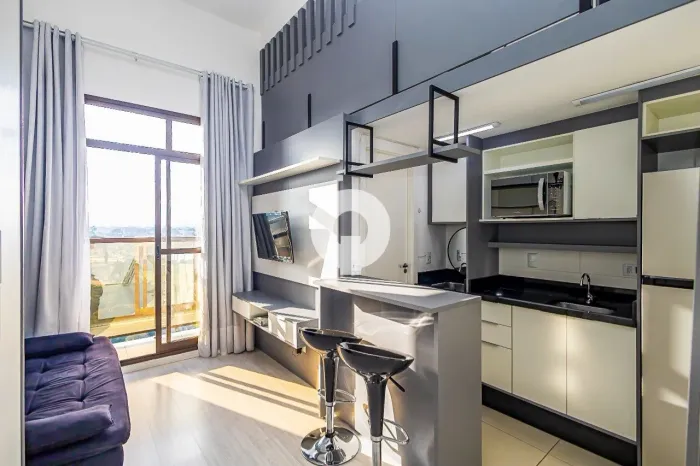 R$ 399.000 | STUDIO COM MEZANINO, VAGA LIVRE E VISTA PARA O PARQUE BARIGUI