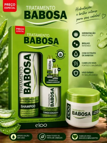 Kit EICO-SHAMPOO 800ML+ CONDICIONADOR 450ML + MASCARA 270G