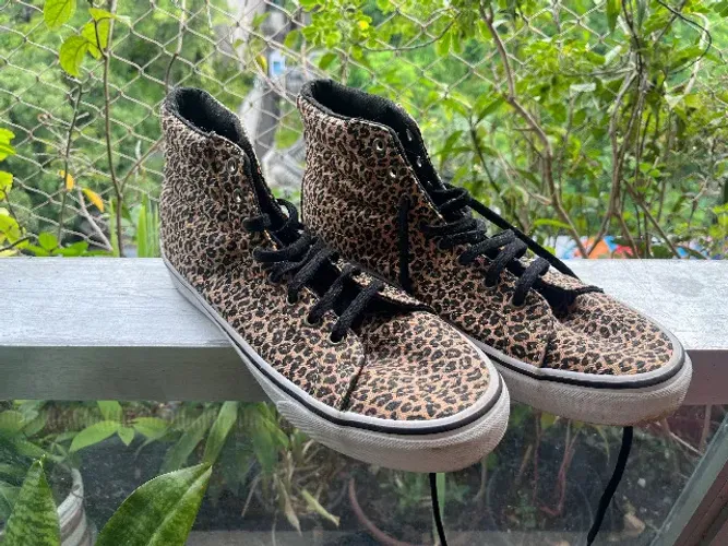 Tênis Vans Bege Preto 40 Animal Print Onça